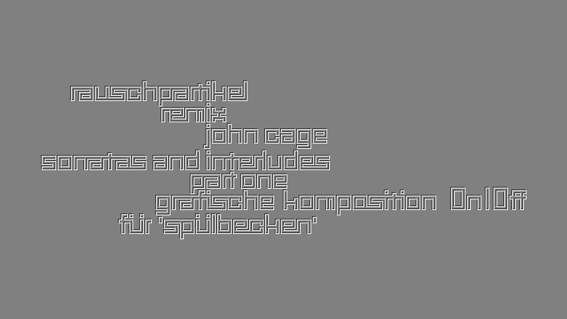 2021-01-30 Wasser in der Sp�le II, On-Off (Remix John Cage 'Sonatas & Interludes') (Komposition, Remix, Recording, Foto)